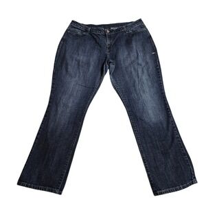 Levi Strauss‎ 552 Jeans Mid Rise Straight Dark Wash Distressed Denim Size 16M